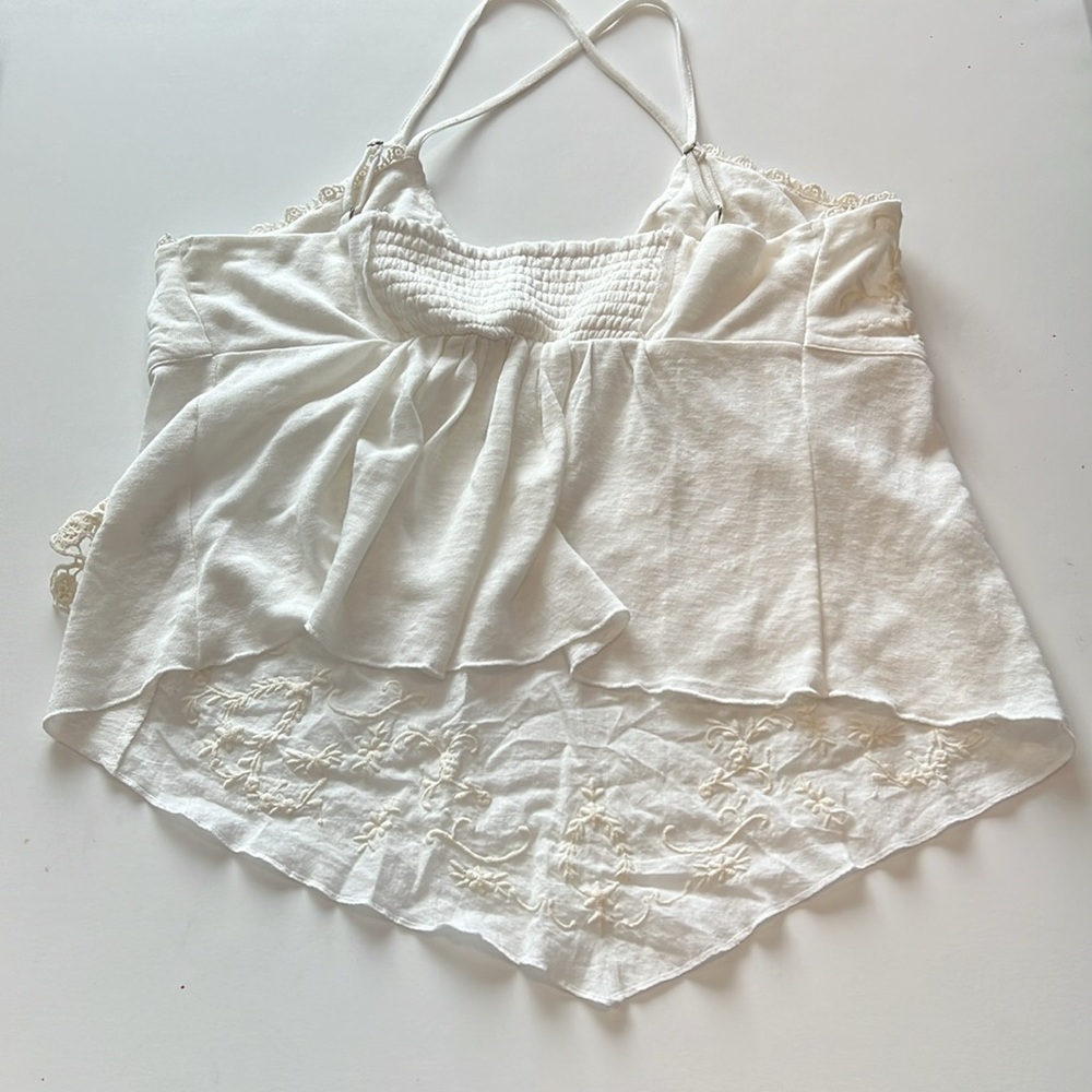 Anthropologie - camisole, handkerchief style white tank, L - Picture 6 of 13